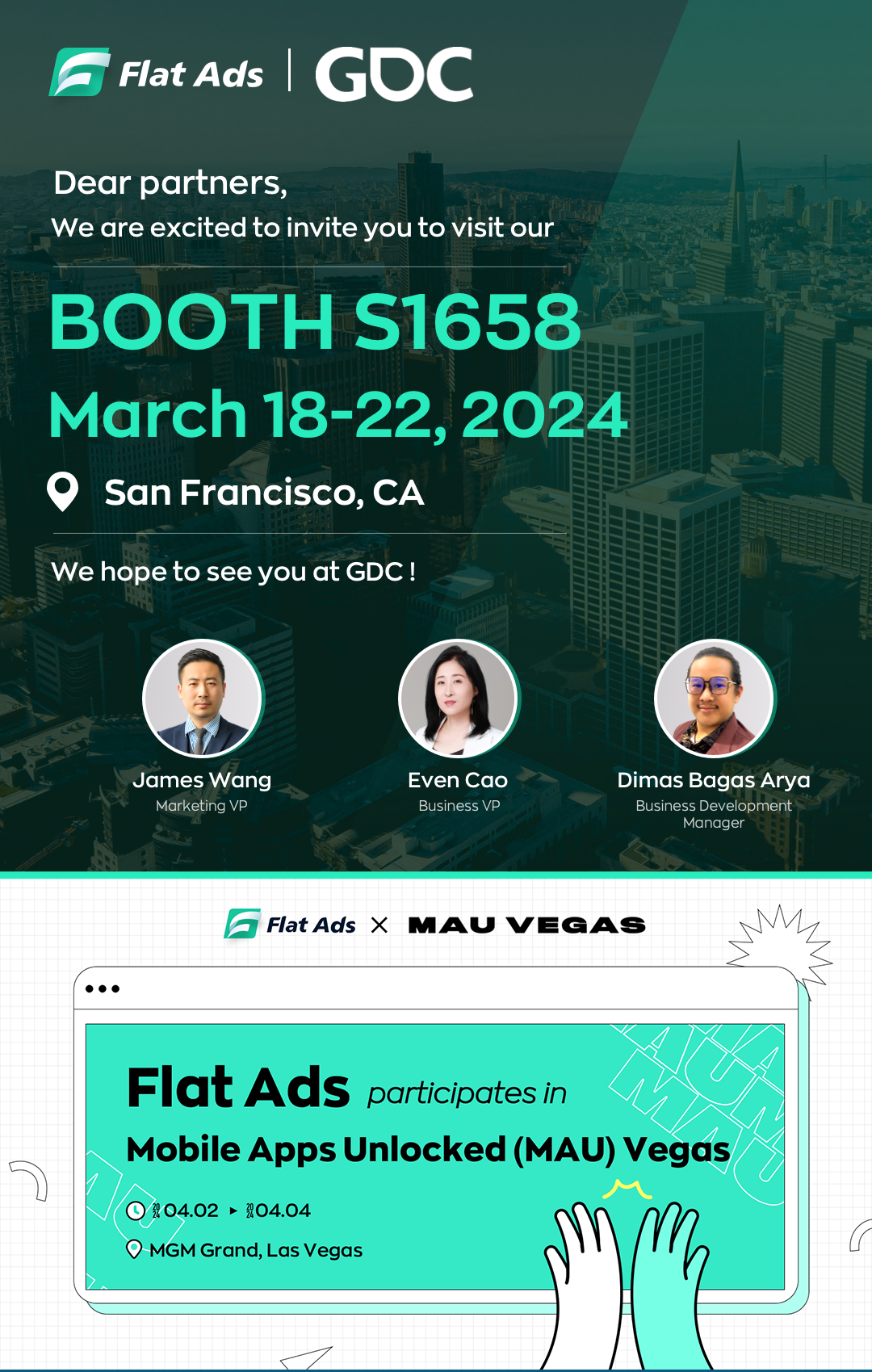 Global marketing platform Flat Ads attends GDC2024/MUA, empowering global developers