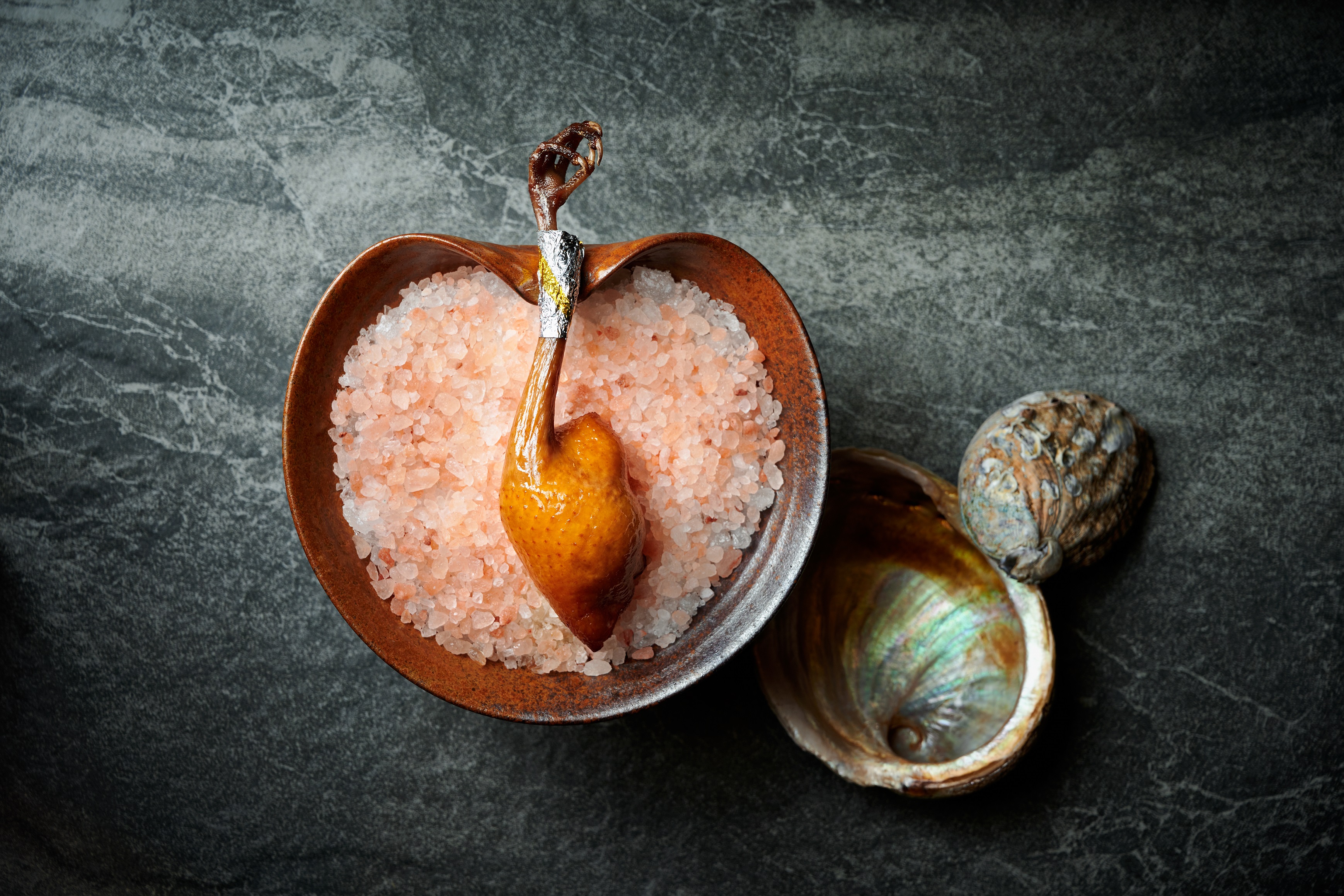 AKEN’S KITCHEN’s Salt Baked Stuffed Pigeon with Abalone