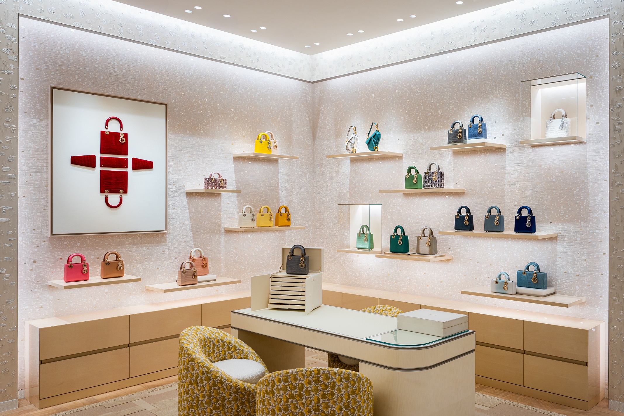 The new boutique offers exotic leather goods customization services.