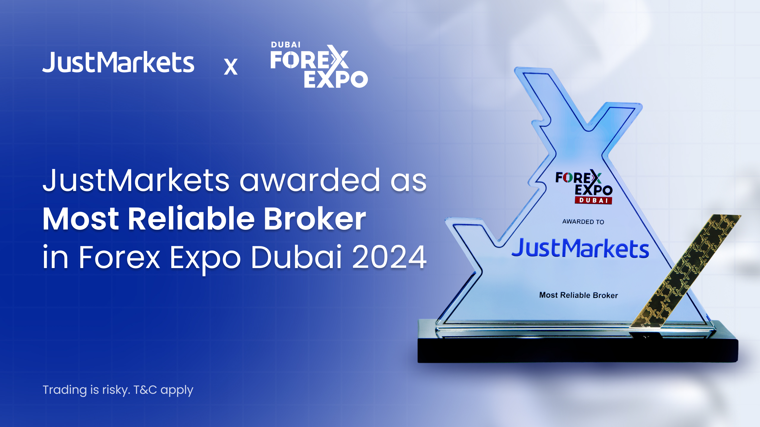 JustMarkets Awarded Most Reliable Broker 2024