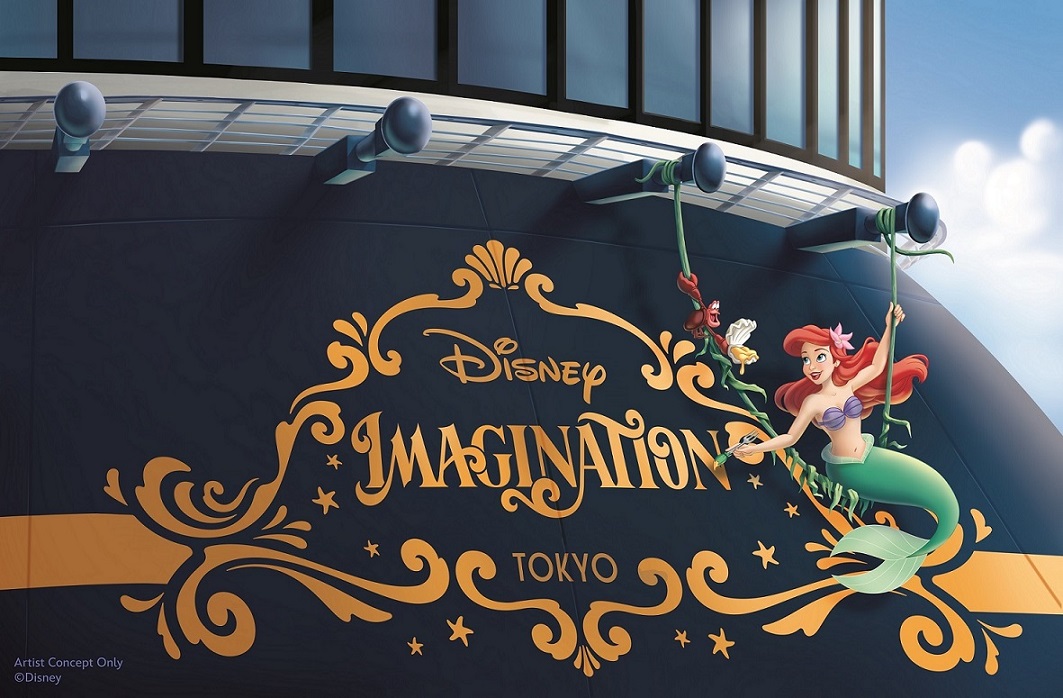 Disney character depicted on the stern of the ship